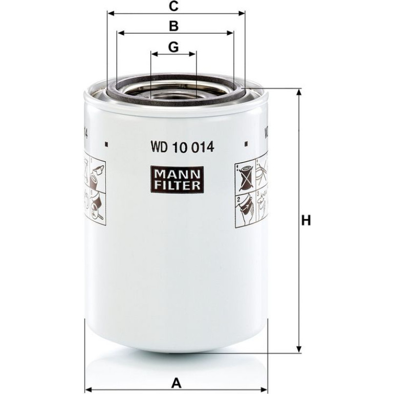 Filter, Arbeitshydraulik WD 10 014