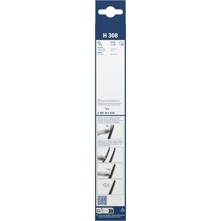 BOSCH H 308 Scheibenwischer Rear 3 397 011 628 BOSCH H 308 Scheibenwischer Rear 3 397 011 628