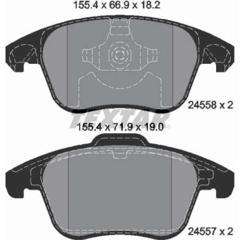 Bremsbelagsatz, Scheibenbremse 2455801