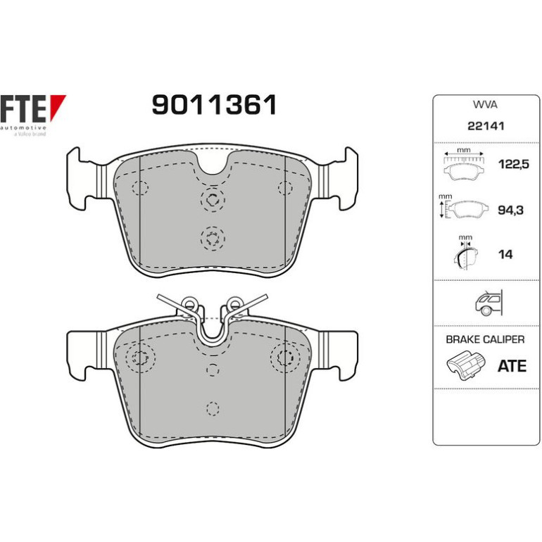 Bremsbelagsatz, Scheibenbremse 9011361 Bremsbelagsatz, Scheibenbremse 9011361