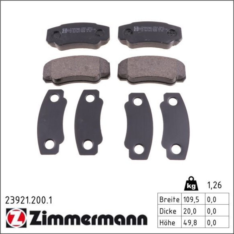 Bremsbelagsatz, Scheibenbremse 23921.200.1 Bremsbelagsatz, Scheibenbremse 23921.200.1
