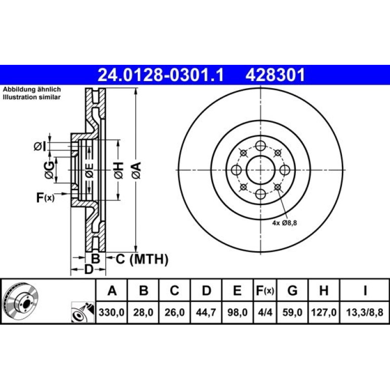 Bremsscheibe 24.0128-0301.1