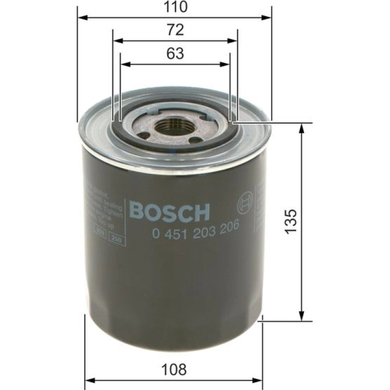 BOSCH 0 451 203 206 Ölfilter BOSCH 0 451 203 206 Ölfilter