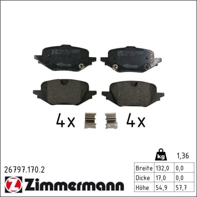 Bremsbelagsatz, Scheibenbremse 26797.170.2 Bremsbelagsatz, Scheibenbremse 26797.170.2