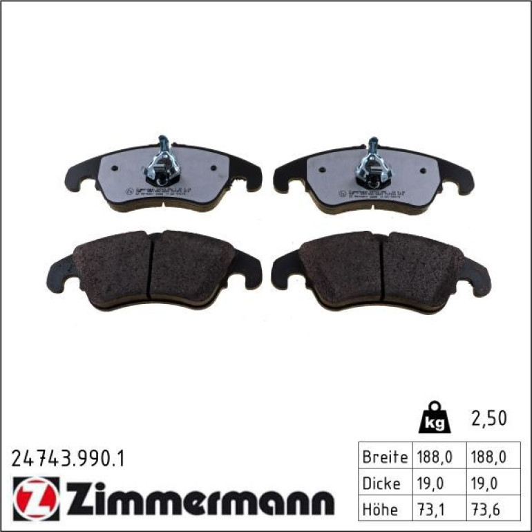 Bremsbelagsatz, Scheibenbremse 24743.990.1 Bremsbelagsatz, Scheibenbremse 24743.990.1