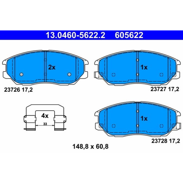 Bremsbelagsatz, Scheibenbremse 13.0460-5622.2 Bremsbelagsatz, Scheibenbremse 13.0460-5622.2