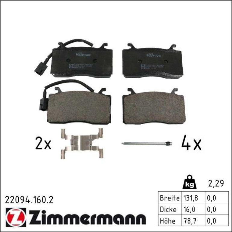 Bremsbelagsatz, Scheibenbremse 22094.160.2 Bremsbelagsatz, Scheibenbremse 22094.160.2