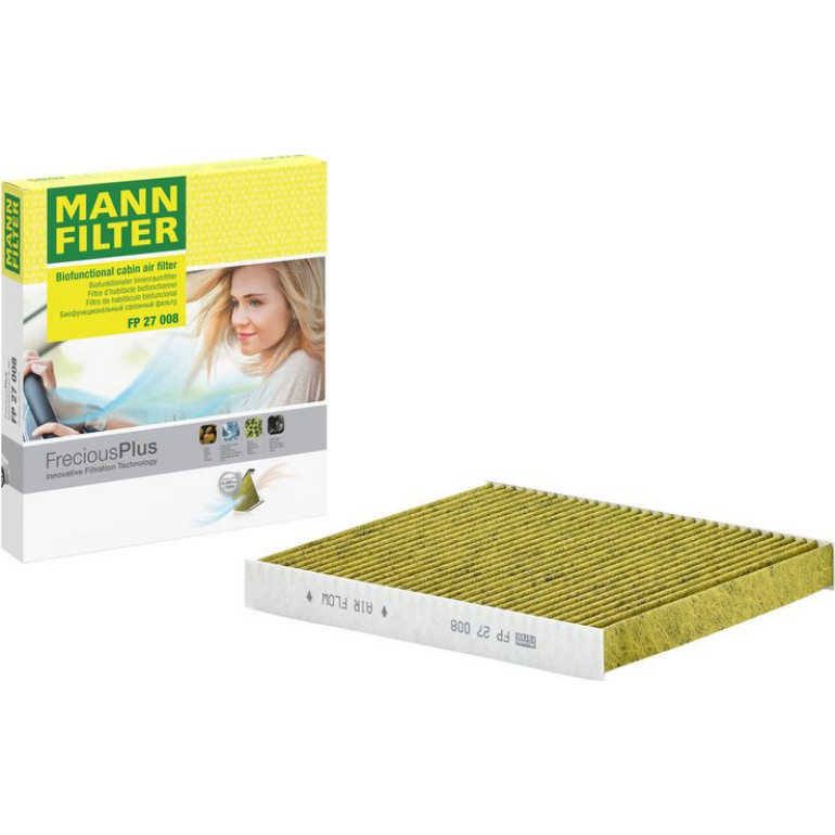 MANN-FILTER FP 27 008 Innenraumfilter FreciousPlus Aktivkohlefilter mit Polyphenol, antibakteriell, Feinstaubfilter (PM 2.5) MANN-FILTER FP 27 008 Innenraumfilter FreciousPlus Aktivkohlefilter mit Polyphenol, antibakteriell, Feinstaubfilter (PM 2.5)