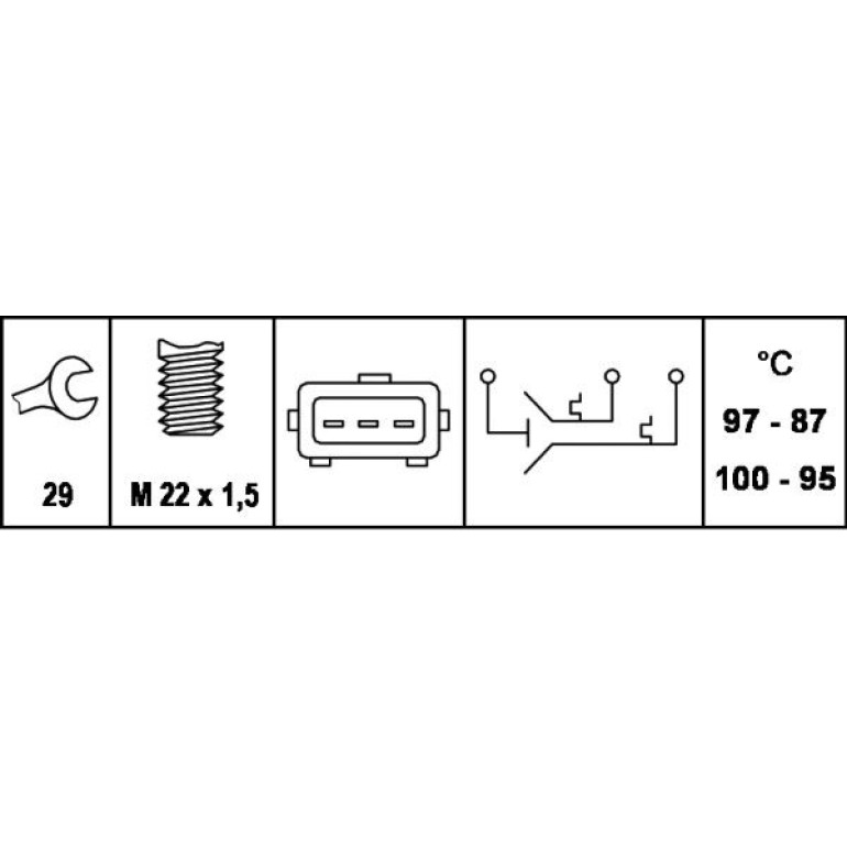 Temperaturschalter, Kühlerlüfter 6ZT 007 836-021 Temperaturschalter, Kühlerlüfter 6ZT 007 836-021