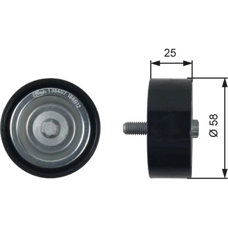 Umlenk-/Führungsrolle, Keilrippenriemen T36407 Umlenk-/Führungsrolle, Keilrippenriemen T36407