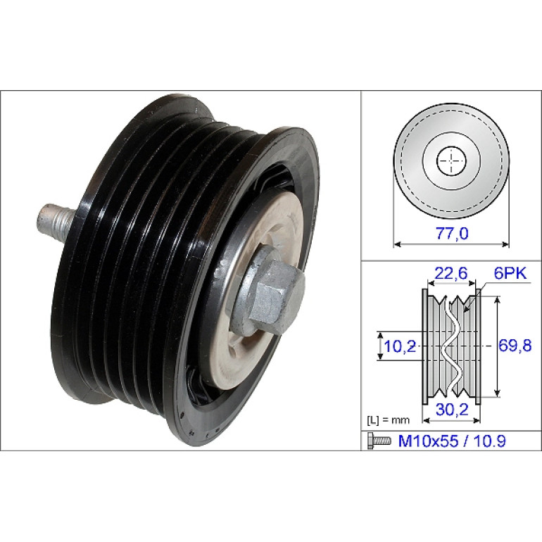Umlenk-/Führungsrolle, Keilrippenriemen 532 0700 10