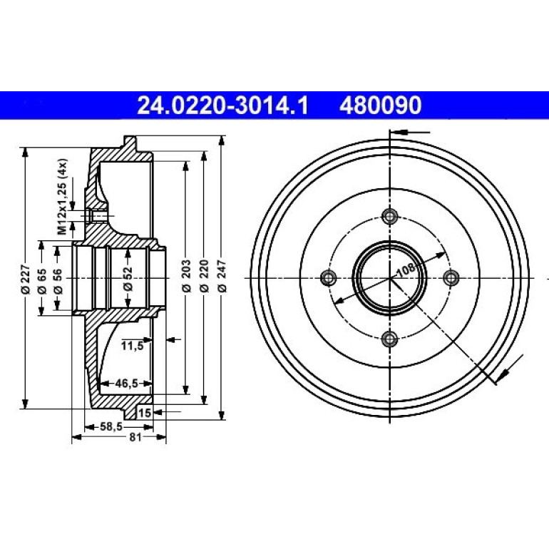 Bremstrommel 24.0220-3014.1 Bremstrommel 24.0220-3014.1
