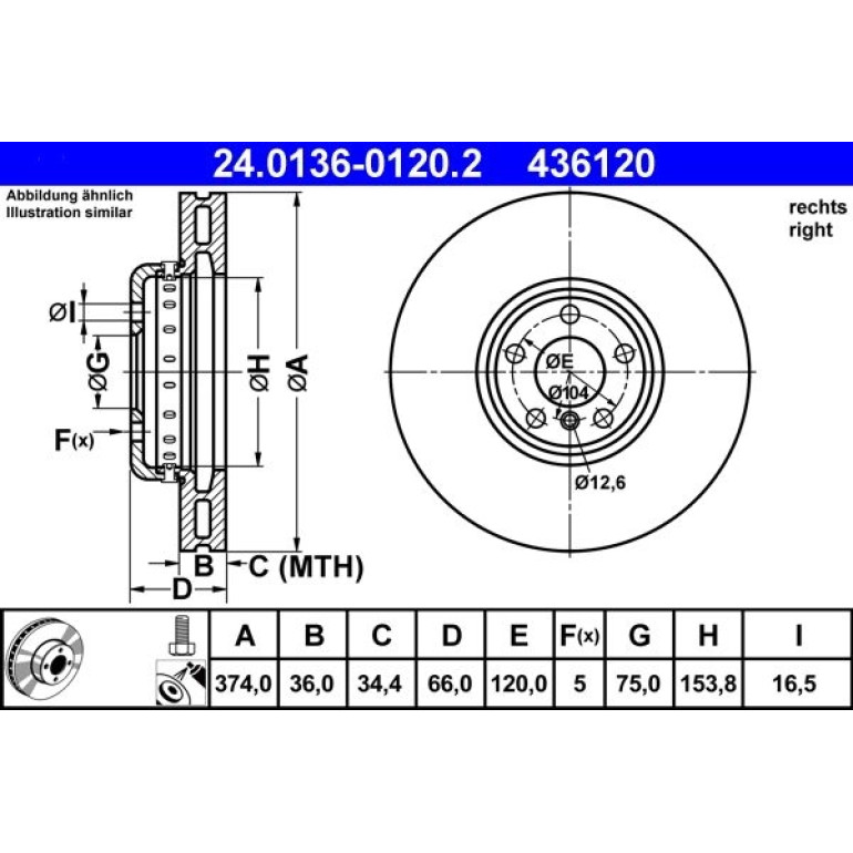 Bremsscheibe 24.0136-0120.2