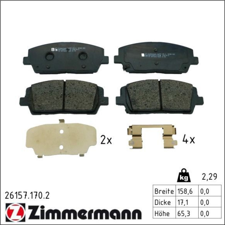 Bremsbelagsatz, Scheibenbremse 26157.170.2 Bremsbelagsatz, Scheibenbremse 26157.170.2