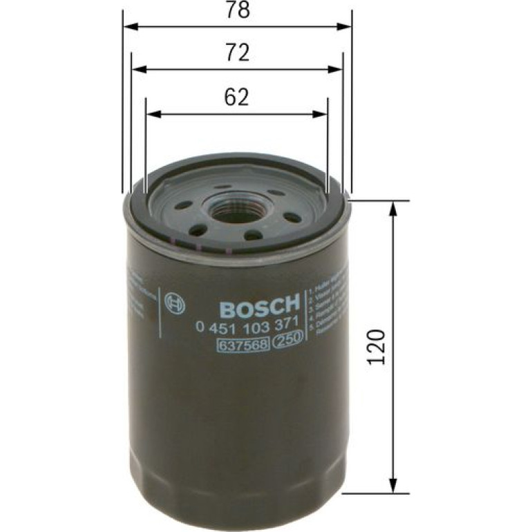 BOSCH 0 451 103 371 Ölfilter BOSCH 0 451 103 371 Ölfilter
