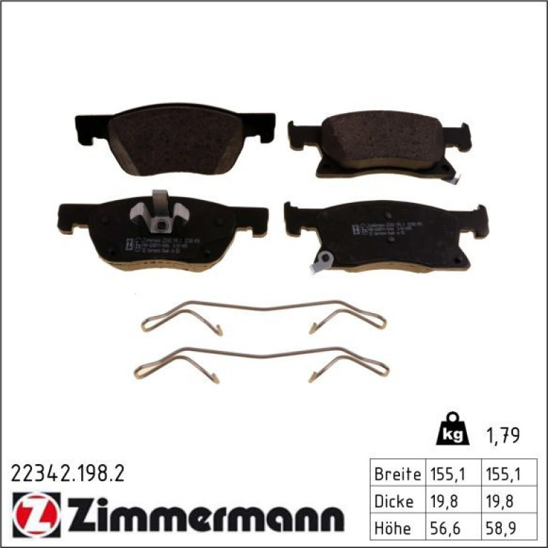 Bremsbelagsatz, Scheibenbremse 22342.198.2 Bremsbelagsatz, Scheibenbremse 22342.198.2