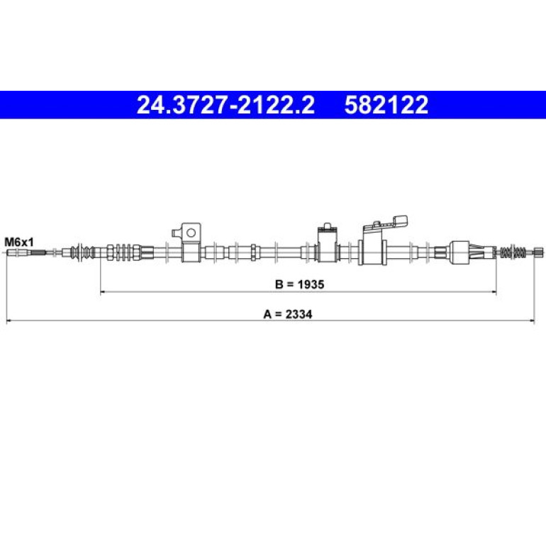 Seilzug, Feststellbremse 24.3727-2122.2 Seilzug, Feststellbremse 24.3727-2122.2