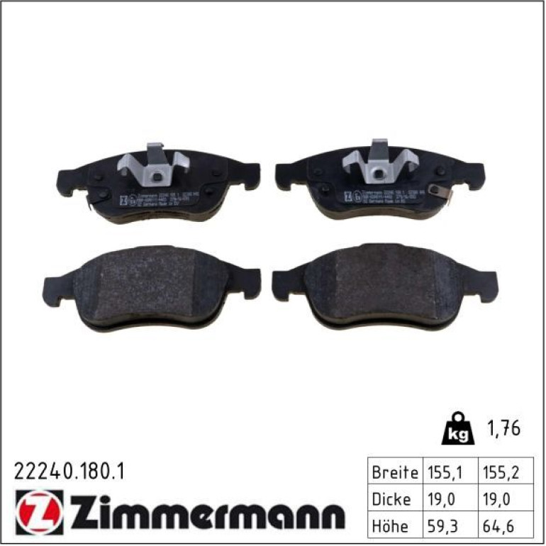 Bremsbelagsatz, Scheibenbremse 22240.180.1 Bremsbelagsatz, Scheibenbremse 22240.180.1