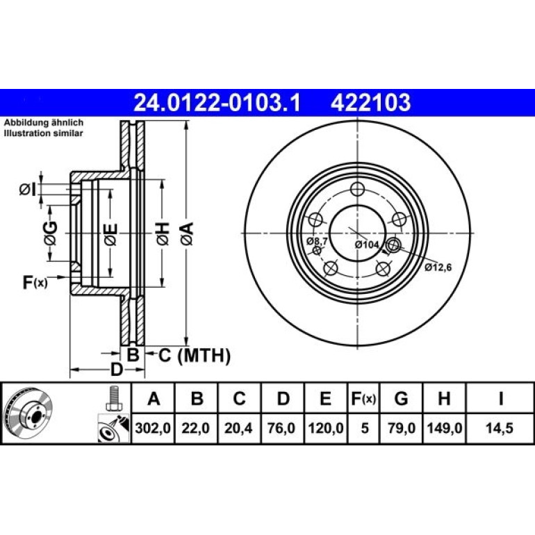 Bremsscheibe 24.0122-0103.1