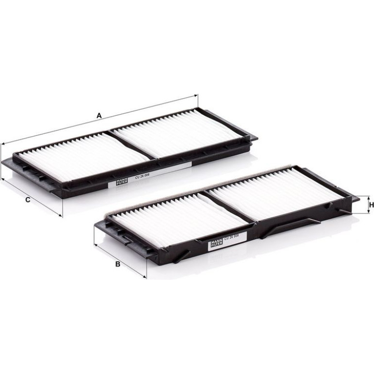 MANN-FILTER CU 26 008-2 Innenraumfilter, Partikelfilter MANN-FILTER CU 26 008-2 Innenraumfilter, Partikelfilter