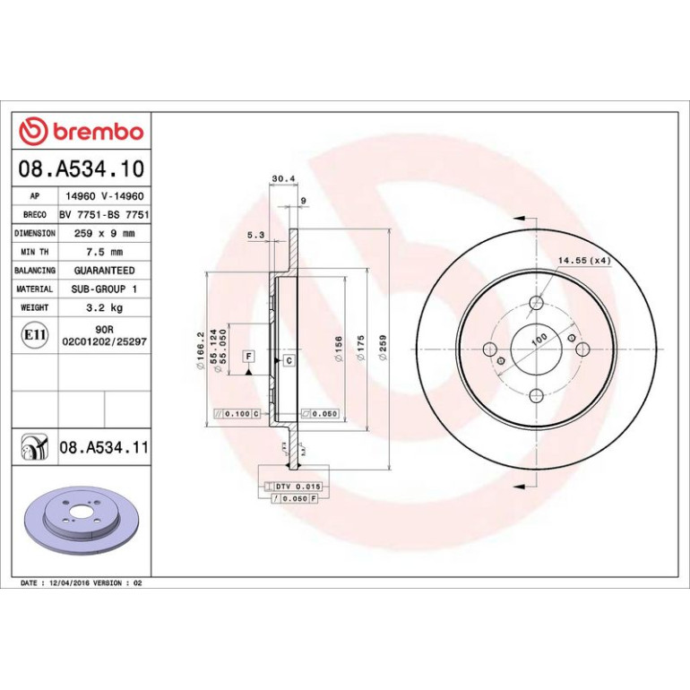 Bremsscheibe 08.A534.11