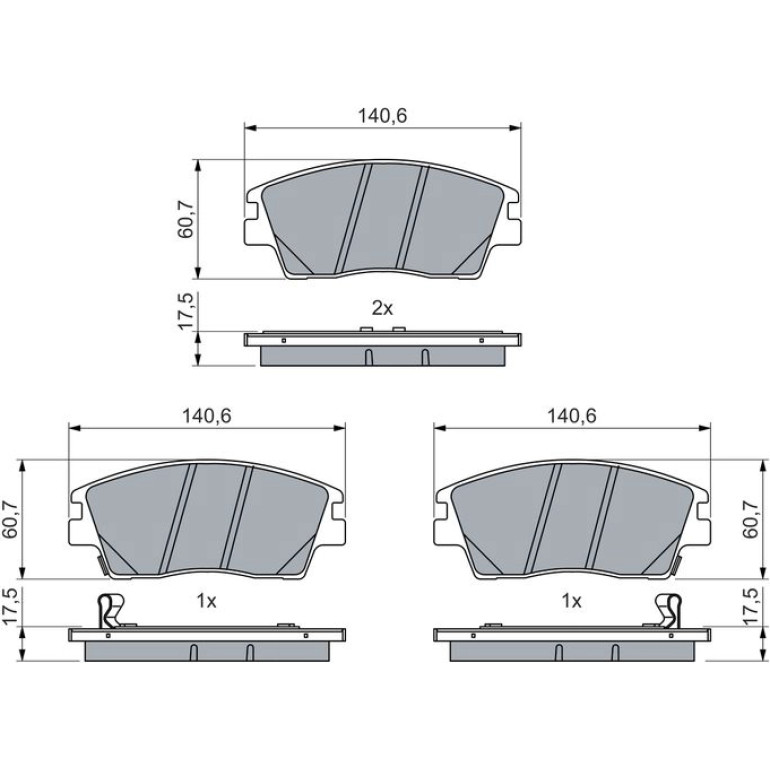 Bremsbelagsatz, Scheibenbremse 0 986 460 076 Bremsbelagsatz, Scheibenbremse 0 986 460 076
