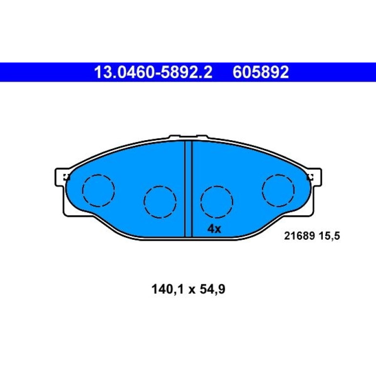 Bremsbelagsatz, Scheibenbremse 13.0460-5892.2 Bremsbelagsatz, Scheibenbremse 13.0460-5892.2