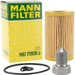 Mann-Filter | Ölfilter-Set | Ölfilter mit Ablassschraube für Audi, Seat, Skoda, VW | HU 7008 Z
