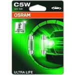 Osram | Glühlampe, Kennzeichenleuchte | Ultra Life C5W 12V 5W 36mm Doppelblister | 6418ULT-02B