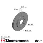 ZIMMERMANN 100.1246.20 Bremsscheibe Ø256mm COAT Z für AUDI A2 (8Z0)